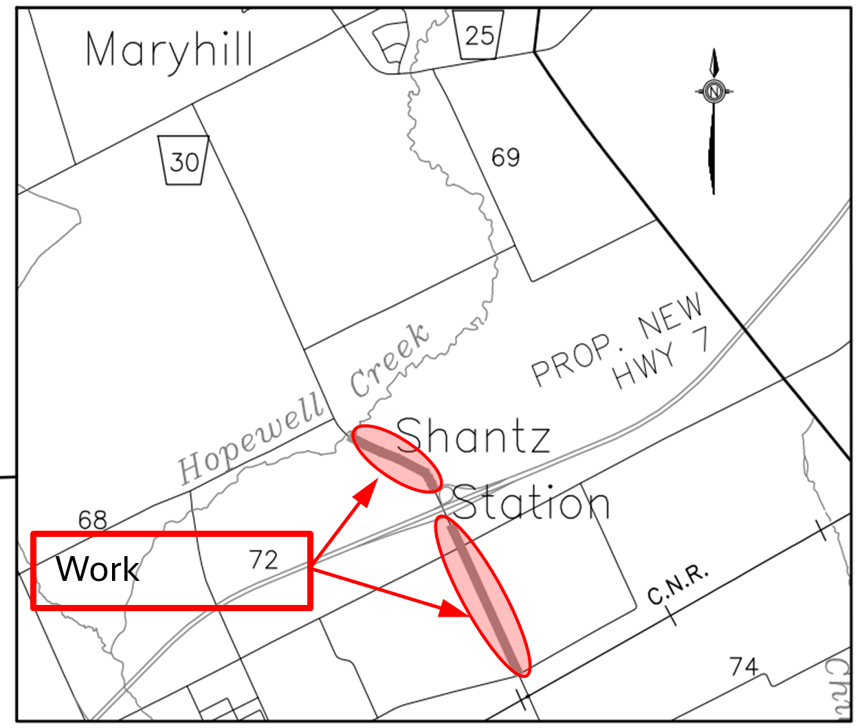 Map of work area