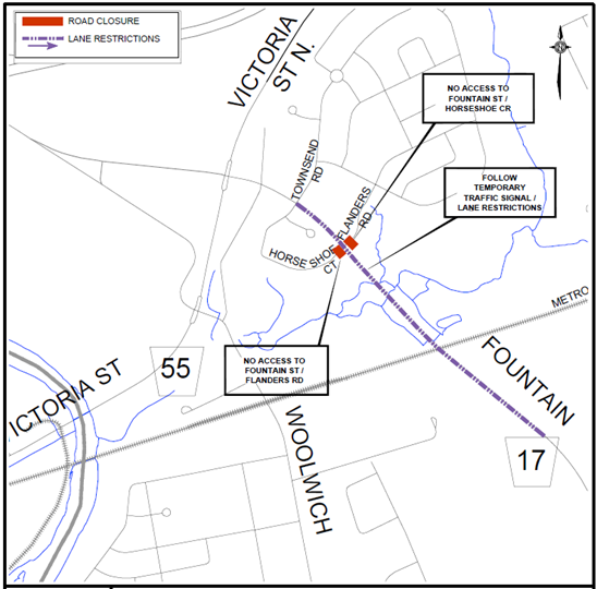 Map of Fountain Street North work