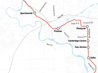 Stage 2 ION route map and stations